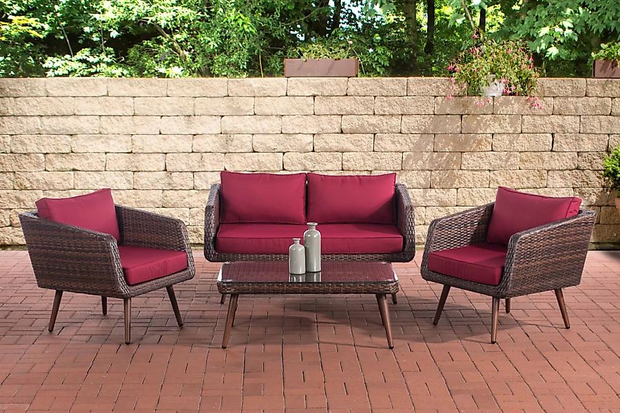 Lounge-Set Trosa Flachrattan rubinrot 40 cm (Dunkelbraun) braun-meliert günstig online kaufen