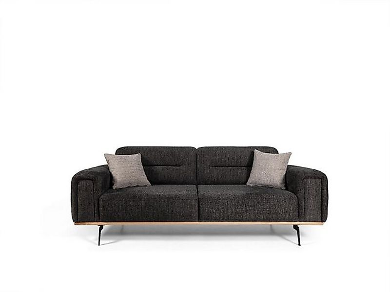 Xlmoebel 3-Sitzer Dreisitzer-Grau-Stoffsofa im Design, 3-Sitzer-Polstersofa günstig online kaufen