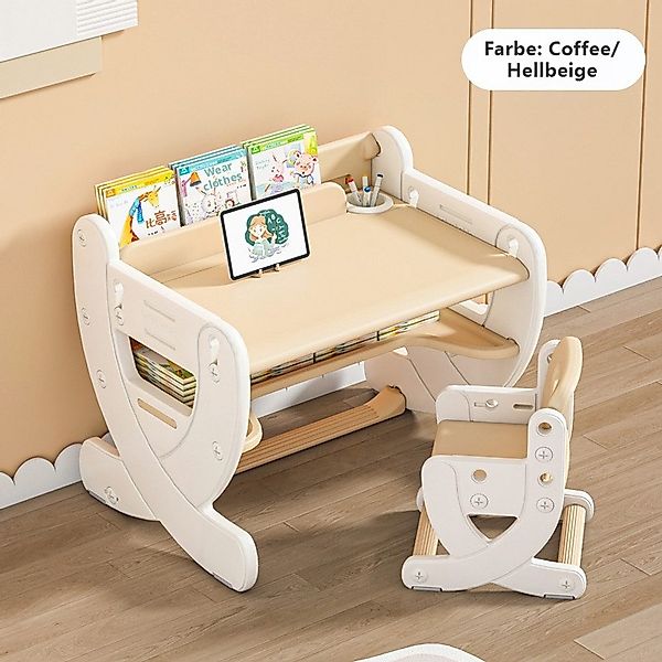 habeig Kinderschreibtisch höhenverstellbar mit Stuhl Buchstütze günstig online kaufen