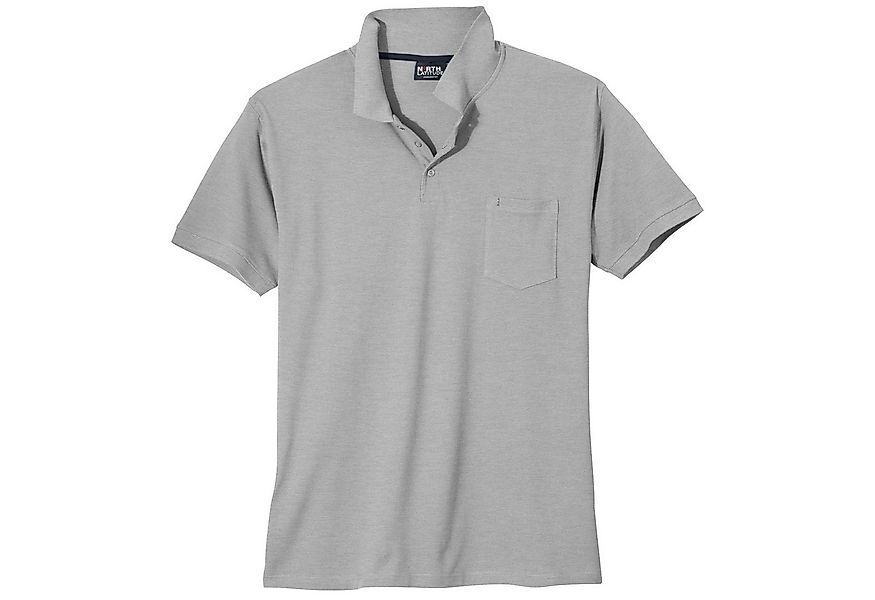 north 56 4 Poloshirt North Latitude Poloshirt grau melange Übergröße günstig online kaufen