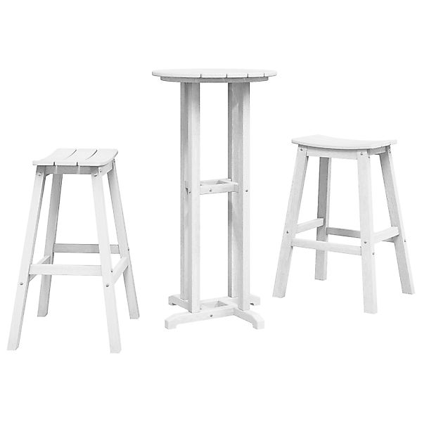 vidaXL 3-Teiliges Garten Bar Set Weiß HDPE 3335801 günstig online kaufen