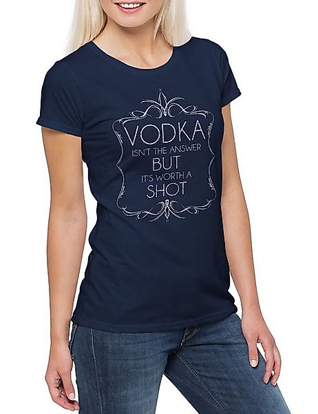 Urban Backwoods Print-Shirt Vodka Isn't The Answer Damen T-Shirt Party Disc günstig online kaufen