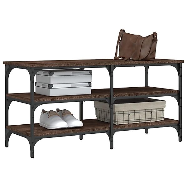 vidaXL Schuhbank Braun Eichen-Optik 100x38,5x49 cm Holzwerkstoff günstig online kaufen