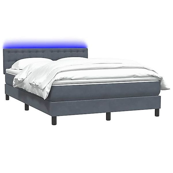 vidaXL Bett Boxspringbett mit Matratze Dunkelgrau 140x220 cm Samt günstig online kaufen