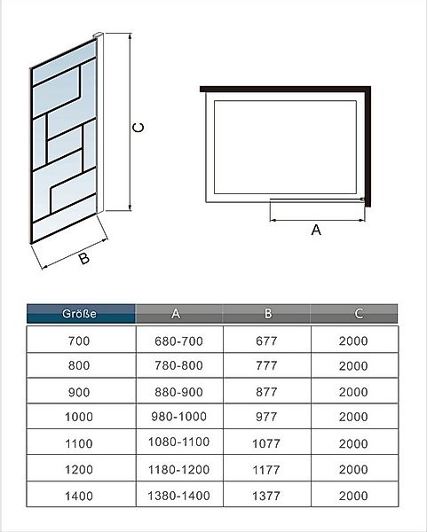 duschspa Walk-in-Dusche Nano Glas Duschwand Glaswand Unregelmäßige Streifen günstig online kaufen