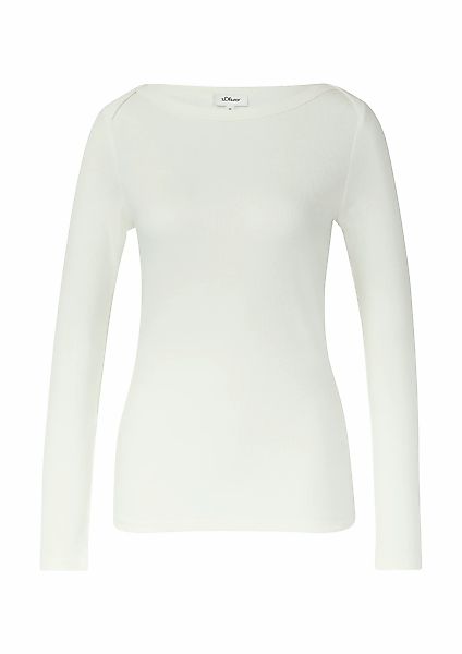s.Oliver Langarmshirt gerippt, mit U-Boot-Ausschnitt günstig online kaufen