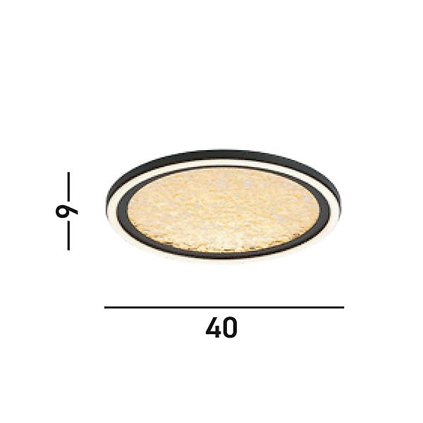 LED-Deckenlampe Luna, Ø 40 cm, schwarz/goldfarben, Metall günstig online kaufen