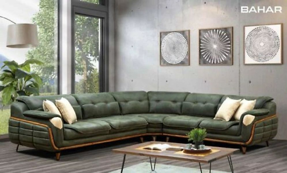 JVmoebel Ecksofa Designer Grünes Ecksofa L-Form Couch Polsterung Luxus Couc günstig online kaufen