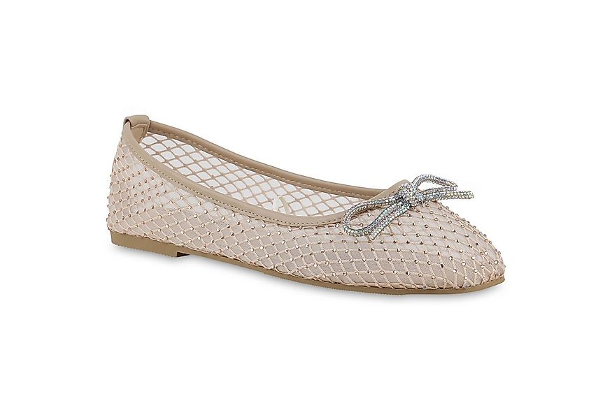 VAN HILL 841693 Ballerina Damen Klassische Ballerinas Strass Schleife Glitz günstig online kaufen