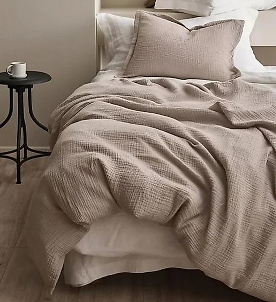 Sandiik Bettwäsche Musselin Bettwäsche in Graubeige aus 100% Baumwolle günstig online kaufen