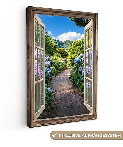 OneMillionCanvasses® Leinwandbild Durchblick - Hortensie - günstig online kaufen