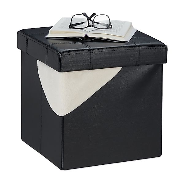 relaxdays Sitzhocker Kunstleder Sitzhocker mit Stauraum, günstig online kaufen