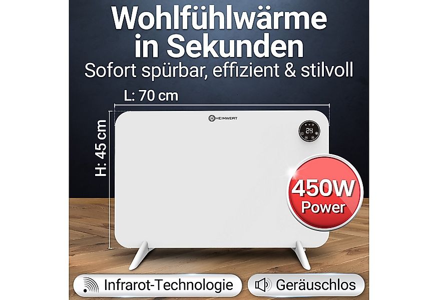 HEIMWERT Elektro-Heizkörper Infrarot Wandheizung 450/600 Watt, Luxusausstat günstig online kaufen