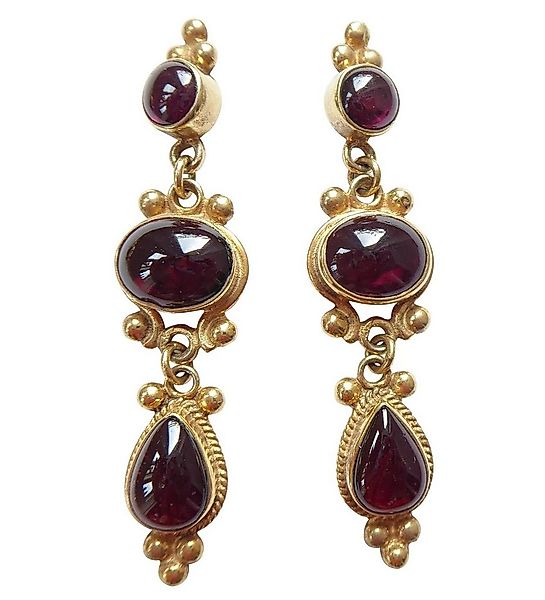 Mugello Paar Ohrstecker Gozzoli Granat nostalgisch festlich Abend-Ohrringe günstig online kaufen