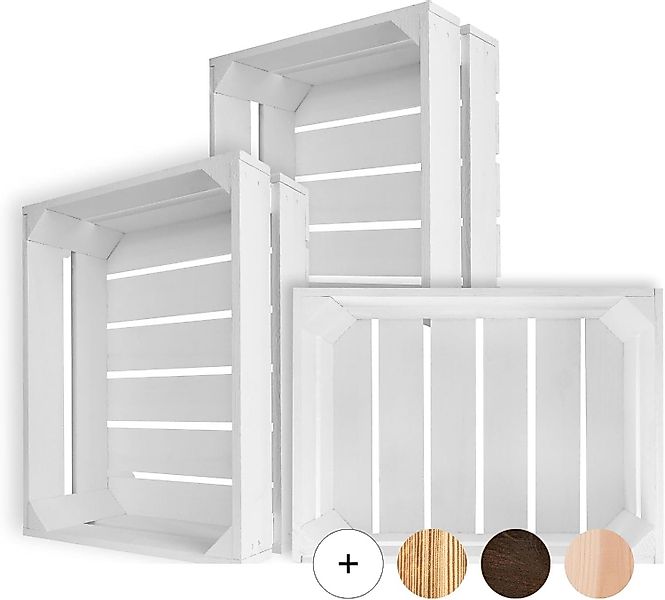 Creative Deco Holzkiste 3x Weinkisten Set Obstkiste Holz (3 Kisten) günstig online kaufen