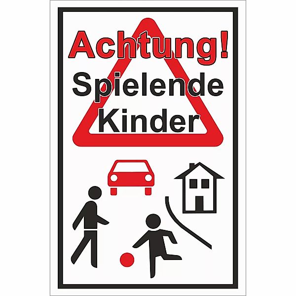 Warn- und Hinweissschild Achtung Spielende Kinder 30 cm x 20 cm PST günstig online kaufen