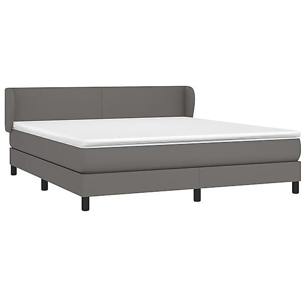 vidaXL Boxspringbett mit Matratze Grau 180x200 cm Kunstleder 3127209 günstig online kaufen