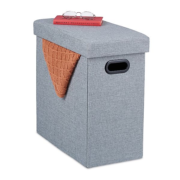 relaxdays Sitzhocker Grauer Sitzhocker mit Stauraum günstig online kaufen