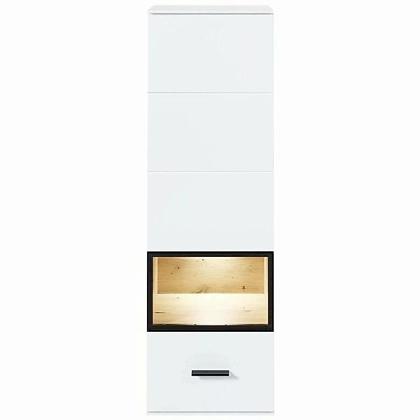 Hängevitrine Wohnzimmer inkl. LED-Beleuchtung MADEIRA-36 in weiß supermatt günstig online kaufen