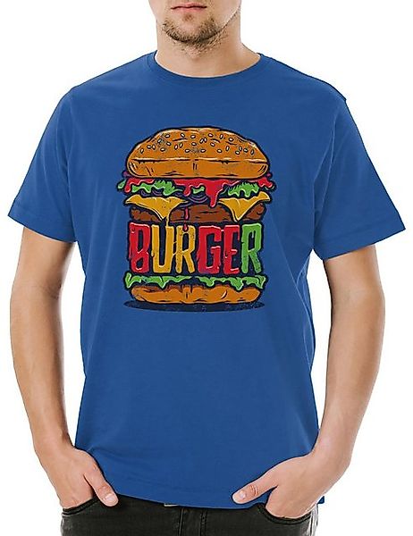 Urban Backwoods Print-Shirt Urban Backwoods Burger Herren T-Shirt Royalblau günstig online kaufen