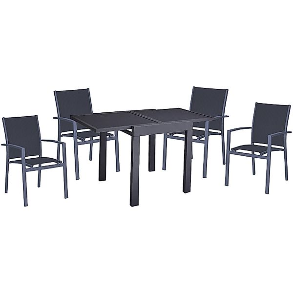 Garden Pleasure Gartenmöbel-Set Elena 5-teilig Anthrazit günstig online kaufen