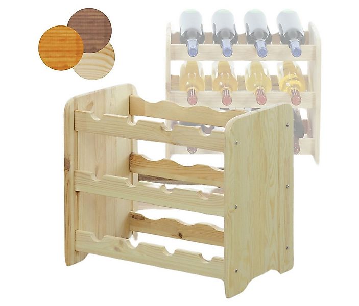 Modo24 Weinregal Flaschenregal Holzregal Flaschenständer Varianten 9 bis 91 günstig online kaufen