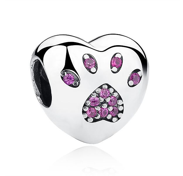 PANDACHARMS Bead Pfötchenherz Lila Charm für Charm Armband, 925er Silber, Z günstig online kaufen
