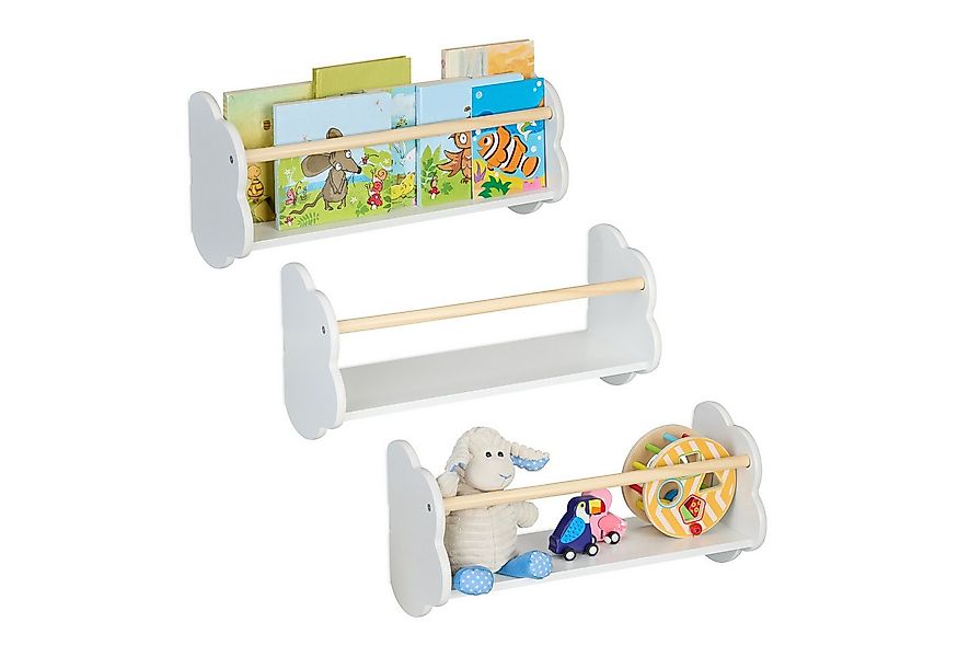 relaxdays Kinderregal Bücherregal Kinder Wolke 3er Set günstig online kaufen