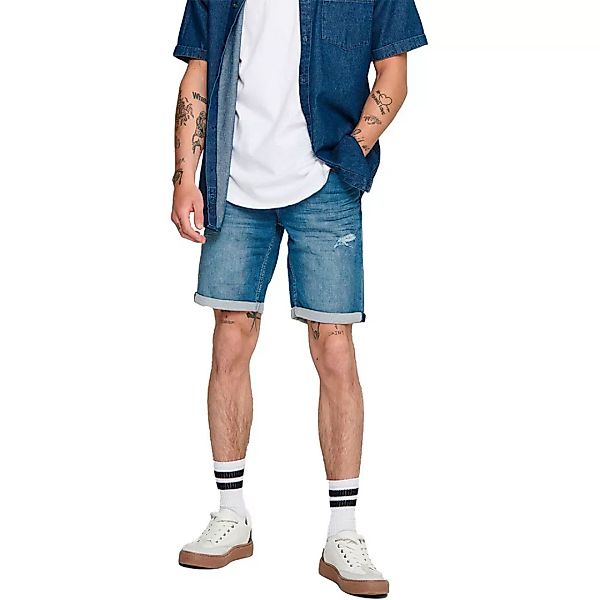 Only & Sons Ply Regular Life Sw Pk 6950 Jeans-shorts 33 Blue Denim günstig online kaufen