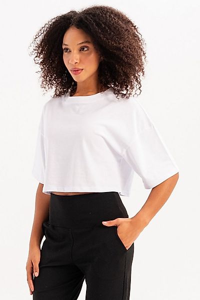 JUSTEVER T-Shirt Crop-Damen-T-Shirt aus 100 % Baumwolle mit Rundhalsausschn günstig online kaufen