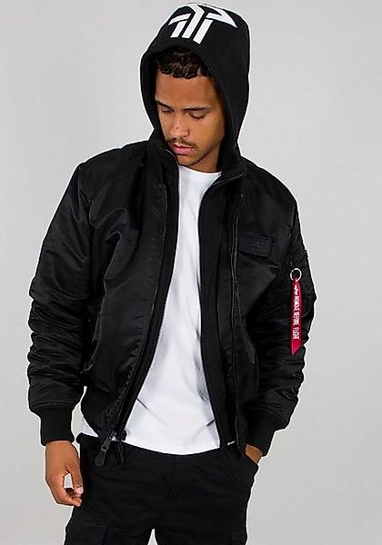 Alpha Industries  Jacken MA-1 Zip Hood Back Print - black/white günstig online kaufen