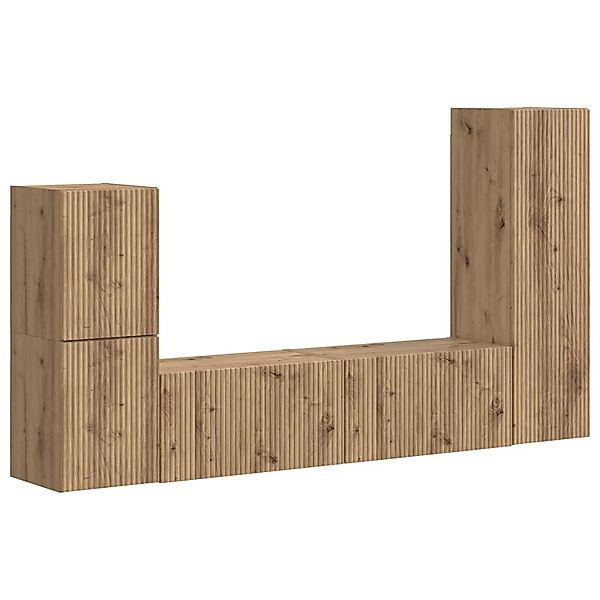 vidaXL TV-Schrankset Wandmontiert 4-Tlg Artisan-Eiche Holzwerkstoff 3409032 günstig online kaufen