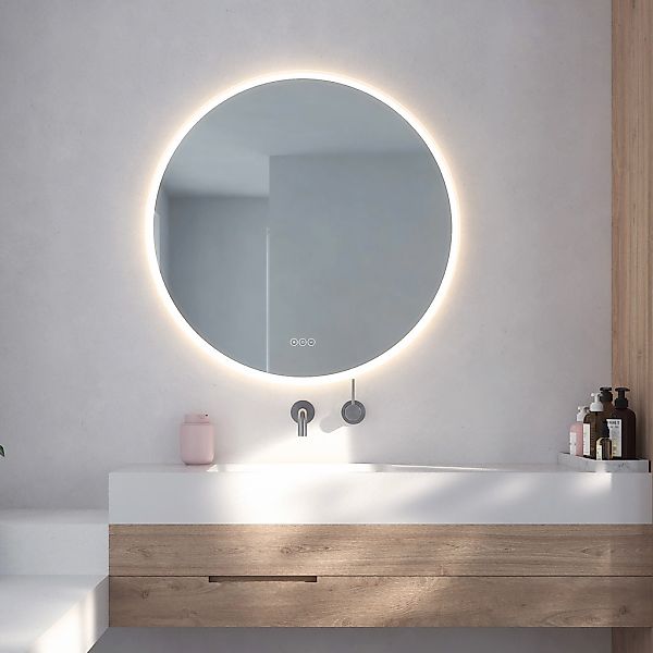 Loevschall Badspiegel "Aalborg LED energiesparender Spiegel, rund, Touchste günstig online kaufen