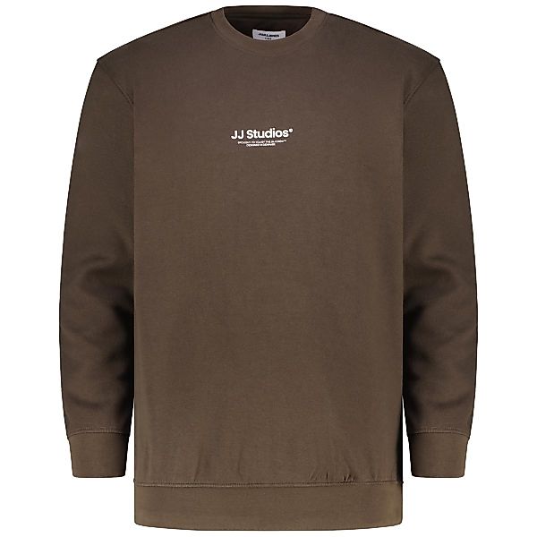 Jack&Jones Sweatshirt mit Label-Print Farbe braun Größe: 7XL günstig online kaufen