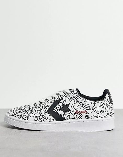 Converse X Keith Haring Pro – Leder-Sneaker in Weiß günstig online kaufen