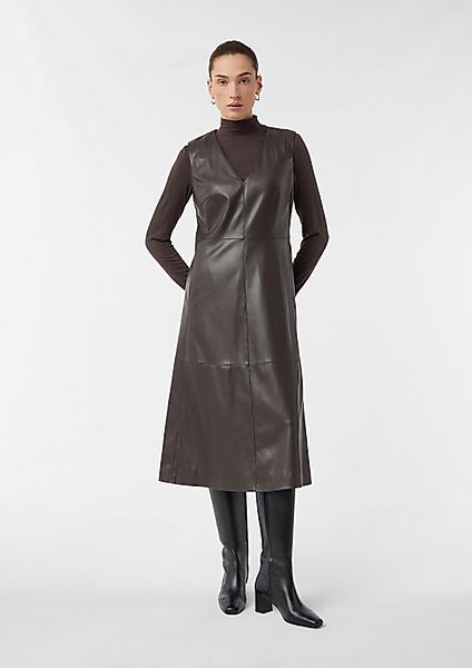 comma Maxikleid Kleid Midikleid in Leder-Optik günstig online kaufen