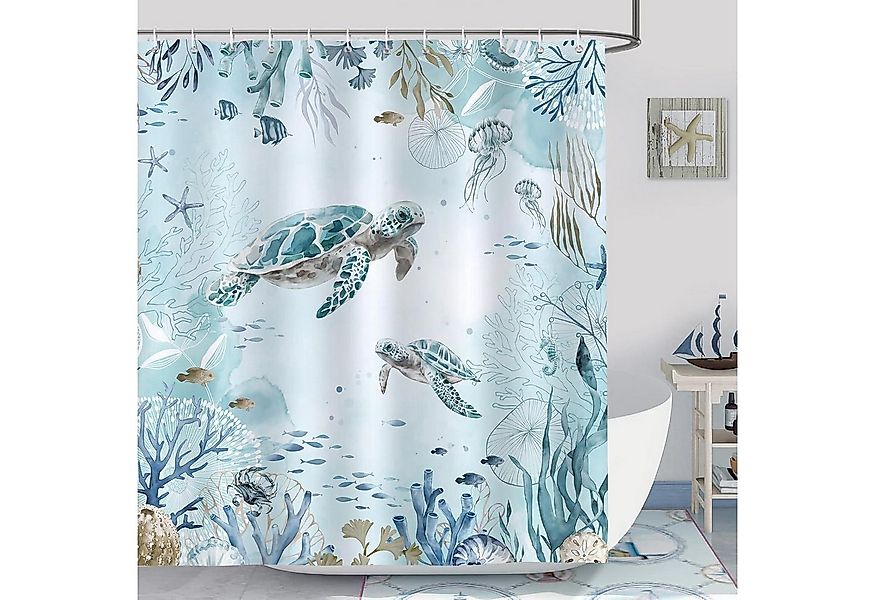 LuxusKollektion Duschvorhang Duschvorhang Meeresschildkröte Blauer Ozean 18 günstig online kaufen