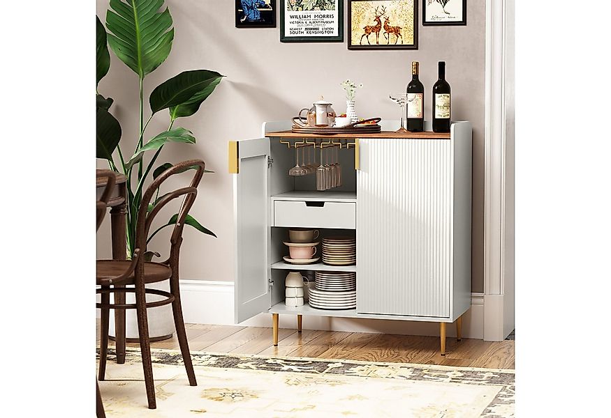 HOLTICO Weinschrank Multifunktionaler Bar-Schrank, moderner Kaffeetresen-Sc günstig online kaufen