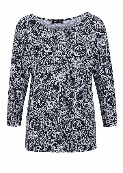 GOLDNER Print-Shirt "Kurzgröße 3/4-Arm-Shirt mit Paisleymuster" Allover-Pai günstig online kaufen