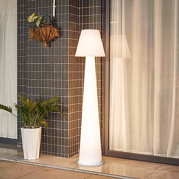 Lucande LED-Akku-Terrassenleuchte Gauri, weiß, 153 cm, IP44 günstig online kaufen