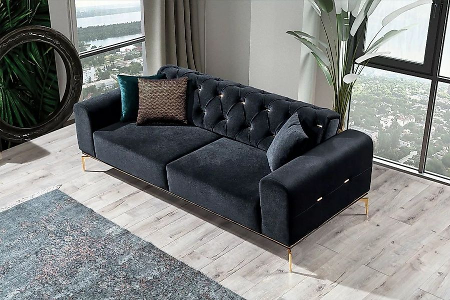 Villa Möbel Sofa Goldy, Set, mit Relax-/Bettfunktion durch umklappbare Rück günstig online kaufen