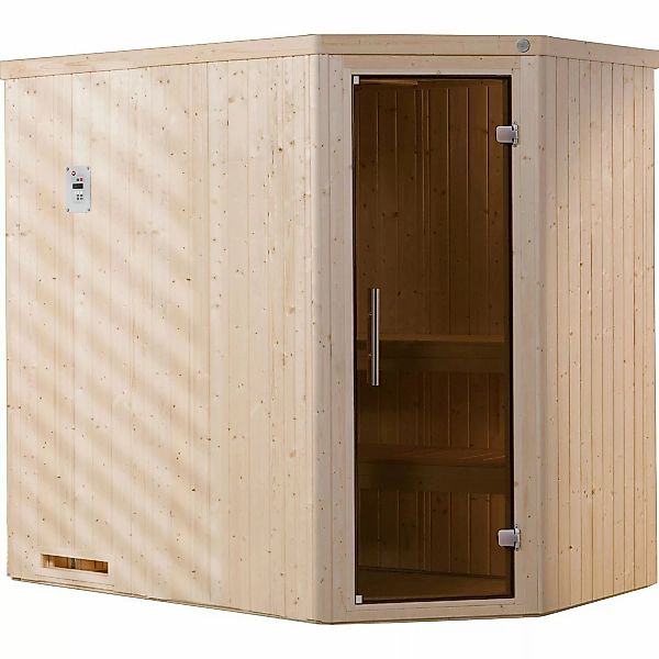 Weka Element-Ecksauna Varberg Glastür 144 x 194 x 199 cm günstig online kaufen