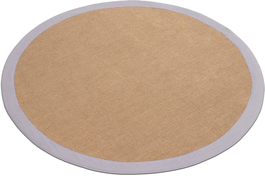 carpetfine Sisalteppich "Sisal" rund 5 mm Höhe mit farbiger Bordüre, Anti-R günstig online kaufen