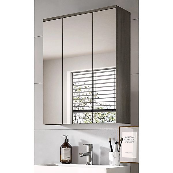 Inn.Furn Spiegelschrank Badezimmer Rauchsilber Grau 60 cm 3-türig Bailey günstig online kaufen