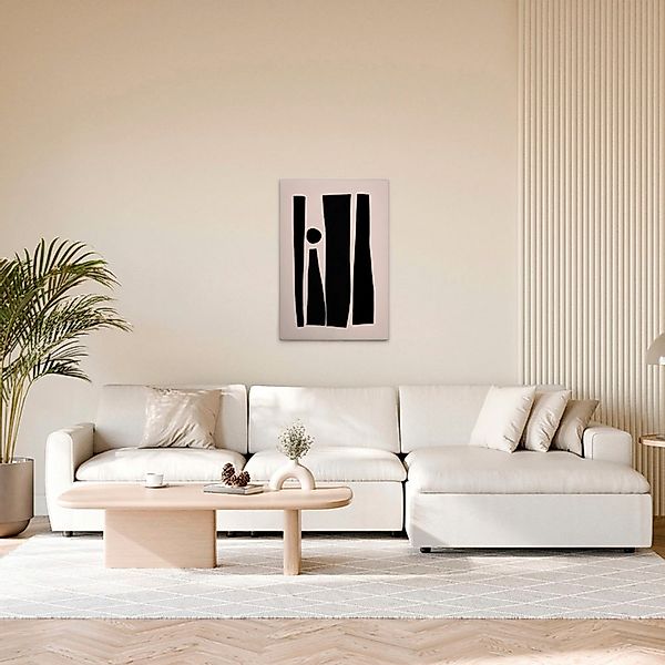 A.S. Création Leinwandbild "Abstract 1 - Wandbild Creme Schwarz Keilrahmen günstig online kaufen