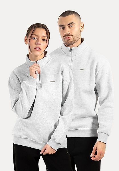 Smilodox Sweatshirt Unisex Jago, Half Zip Sweater, Regular Fit, Metalllabel günstig online kaufen