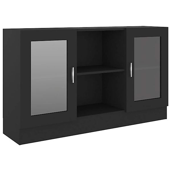 vidaXL Vitrinenschrank Schwarz 120x30,5x70 cm Holzwerkstoff 802787 günstig online kaufen