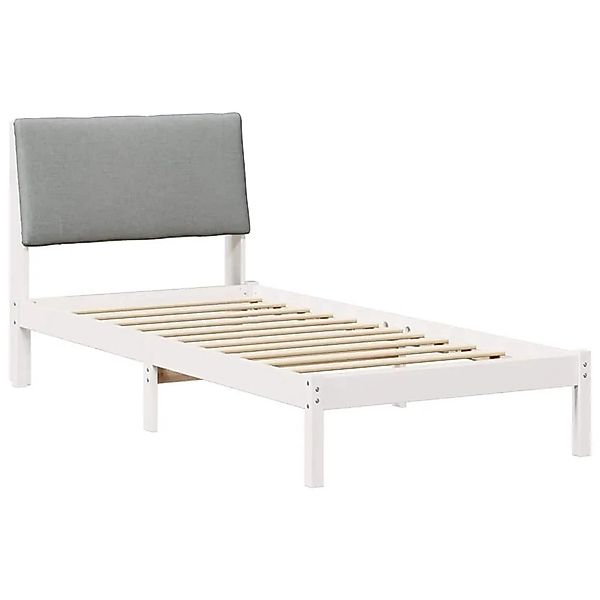 vidaXL Bettgestell Weiß und Hellgrau 90 x 200 cm Massivholz Kiefer 878778 günstig online kaufen