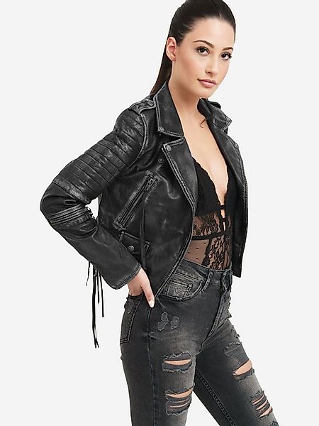 trueprodigy Lederjacke Avril mit Waschung und Reißverschluss Details günstig online kaufen