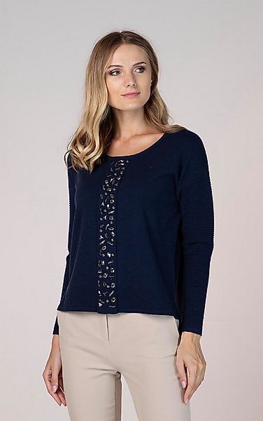 Passioni Strickpullover mit Strassdetails günstig online kaufen